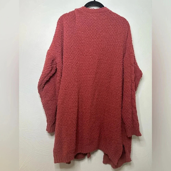 Umgee Chenille Cardigan Size XL Mauve Cozy Soft Warm Sweater Grandpa - Picture 2 of 9